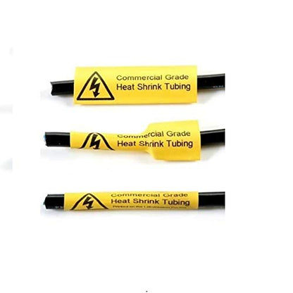 Aonomi Compatible Labels Tape Replacement for DYMO 18056 Heat Shrink Tube Label for DYMO Rhino 4200, 5200, 5000, 6000 Industrial Label Maker, Black on Yellow, 1/2'' x 4.9', 4-Pack